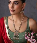 Gold plated multicolor temple mofit pendant necklace set