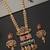 Gold plated multicolor temple mofit pendant necklace set
