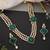 Emerald green polki layered necklace set