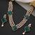 Emerald green polki layered necklace set