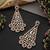 Gold plated red polki dangler earrings