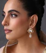 Gold plated polki stud earrings