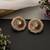 Gold plated multicolor polki stud earrings
