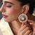 Gold plated multicolor polki stud earrings