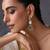 Emerald green polki dangler earrings