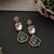 Emerald green polki dangler earrings
