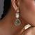 Emerald green polki dangler earrings