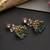 Gold plated multicolor polki jhumka earrings