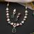 Gold plated emerald green polki necklace set