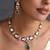 Gold plated emerald green polki necklace set