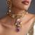 Gold plated multicolor polki choker set