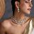 Gold plated green polki necklace set