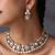 Gold plated green polki necklace set