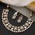 Gold plated green polki necklace set