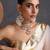 Gold plated white jadau choker set