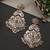 Gold plated multicolor jadau dangler earrings