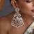Gold plated multicolor jadau dangler earrings