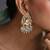 Gold plated blue kundan chandbali earrings