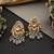 Gold plated blue kundan chandbali earrings