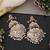 Gold plated white jadau dangler earrings