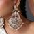 Gold plated white jadau dangler earrings