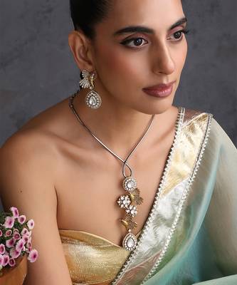 Gold plated polki hasli necklace set 5