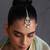 Gold plated beaded polki maang tikka