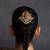 Gold plated ruby red temple motif hair pin