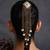 Gold plated green kundan hair pin