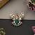 Gold plated emerald green polki brooch