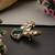 Gold plated emerald green polki brooch