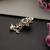 Gold plated emerald green beaded polki brooch