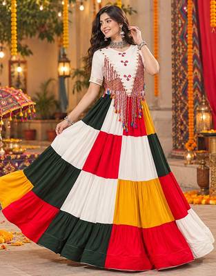 Multicolor Letest Chaniya Choli for Navratri and Garba- Full stitched free size 2