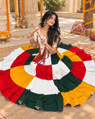 Multicolor Letest Chaniya Choli for Navratri and Garba- Full stitched free size 3