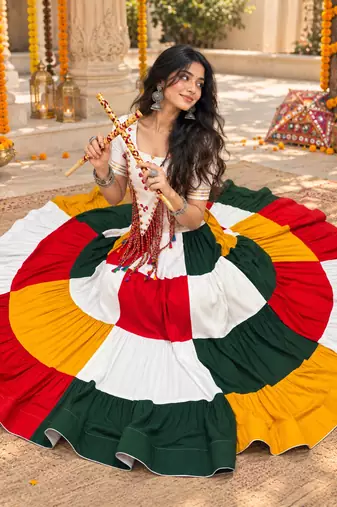 Multicolor Letest Chaniya Choli for Navratri and Garba- Full stitched free size