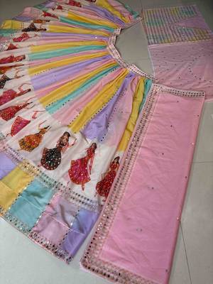 Pink Navratri Premium Star Georgette Lehenga Choli / Chaniya Choli 4
