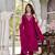 Rani pink viscose glass embroidered kurta pant set