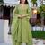 Pista green embroidered crunchy kurta pant set