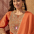Orange embroidered french crepe short kurti set