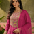 Pink embroidered french crepe short kurti set