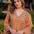 Peach embroidered crunchy kurta pant set