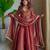 Dusty rose moss chiffon kurta with chanderi bottom & dupatta set