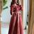 Dusty rose moss chiffon kurta with chanderi bottom & dupatta set