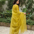 Yellow vichitra silk blend embroidered a-line kurta pant set