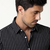 Men's Stripes Printed Casual Wear Spread Coller Black Shirt