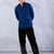 Men's Checkered Printed Spread Collar Casual Wear Blue Shirt