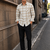 Men's Checkered Printed Spread Collar Casual Wear Brown Shirt