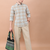 Orange Casual Printed Chaeckered Men's Shirt