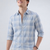 Men's Checkered Sky Blue Shirts