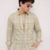 Yellow Checkered Casual Designer Men's Shirt